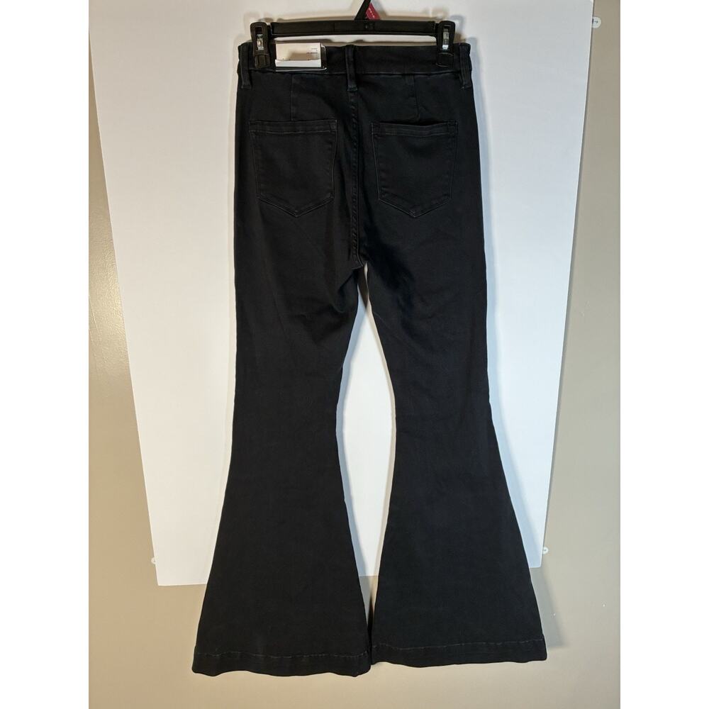 NWT KanCan High Rise Super Flare Jeans Womens 5/26 Black Button Fly Bell Bottom - Picture 2 of 11